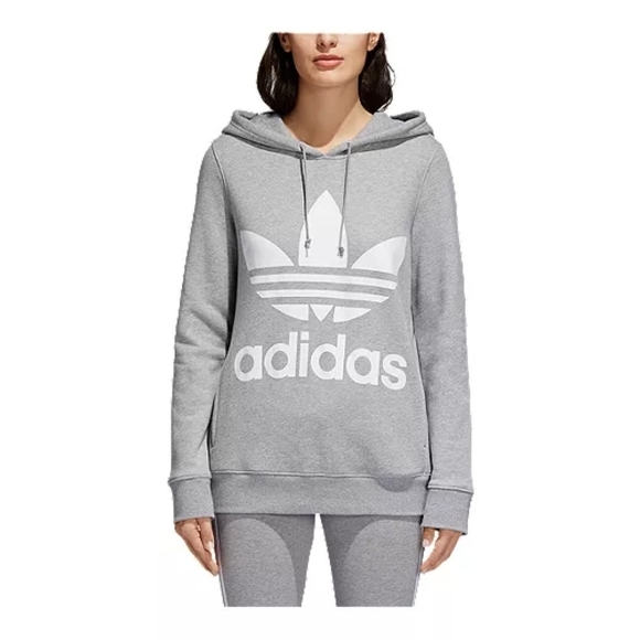 adidas Sweaters - ADIDAS Trefoil Hoodie - Medium Heather Grey - Size XS